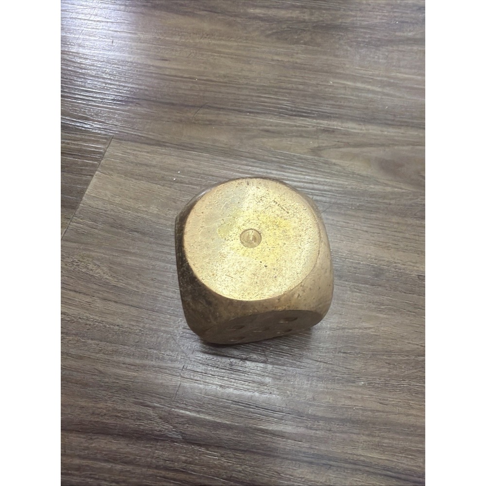Solid Brass Dice 2" Paper Weight Decorative Collectible Hand Cast Bomel Collecti - Picture 4 of 4